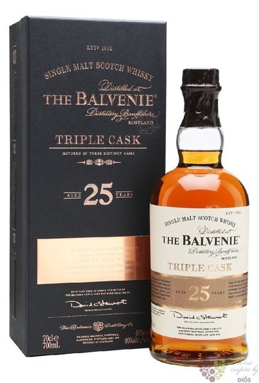 Balvenie  Triple cask  aged 25 years Speyside single malt whisky 40% vol.  0.70 l