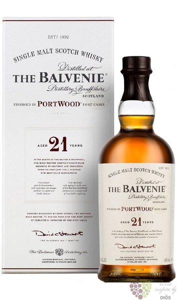 Balvenie  Port cask  aged 21 years Speyside single malt whisky 40% vol.  0.70 l