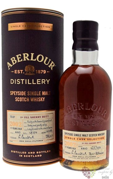 Aberlour Single cask 2002  1st Sherry cask 4405 17y  Speyside whisky 58.8% vol.  0.70 l