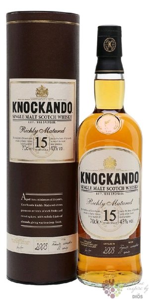 Knockando Richly matured 2003 aged 15 years Speyside whisky 43% vol.  0.70 l