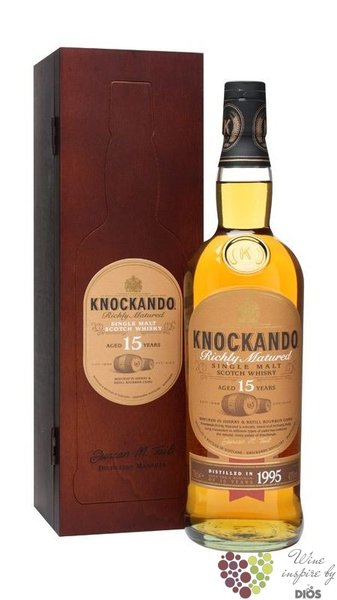 Knockando Richly matured 1995 aged 15 years wood box Speyside whisky 43% vol.  0.70 l
