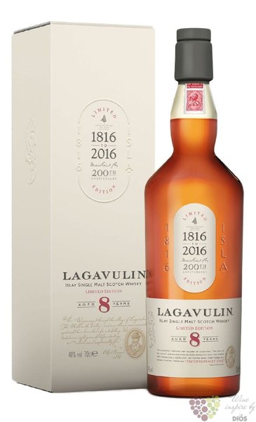 Lagavulin  200 th anniversary  aged 8 years Islay whisky 48% vol.  0.70 l