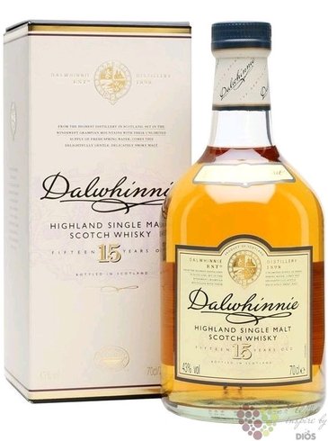 Dalwhinnie 15 years old Highland whisky 43% vol.  0.70 l