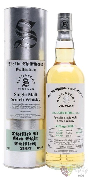 Glen Elgin  Signatory UnChilfiltered  Speyside whisky 46% vol.  0.70 l
