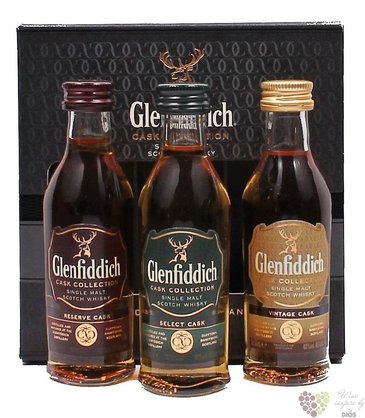 Glenfiddich cask collection  Family  single malt Speyside whisky  3x0.05 l