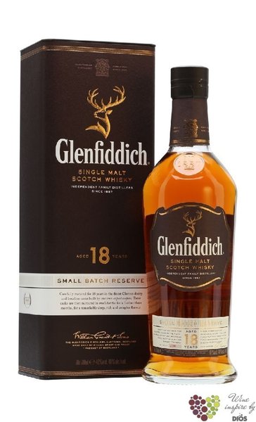 Glenfiddich  Small batch reserve  aged 18 years single malt Speyside whisky 40% vol.  1.00 l