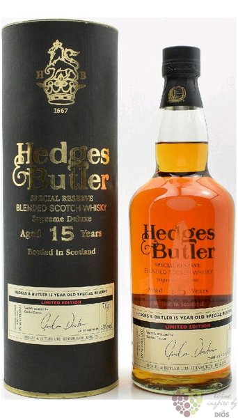 Macleod „ Hedges &amp; Butler ” aged 15 years supreme blend Scotch whisky 40% vol.0.70 l