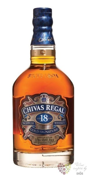 Chivas Regal „ Gold Signature ” aged 18 years premium Scotch whisky 40% vol.   0.05 l