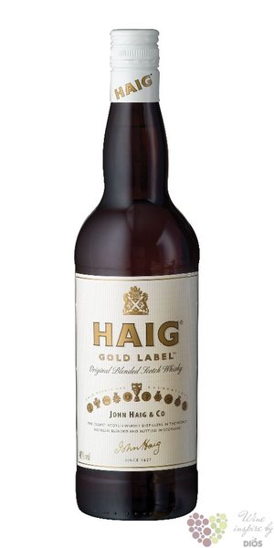 Haig „ Gold label ” original blended Scotch whisky by John Haig &amp; Co 43% vol.  0.70 l