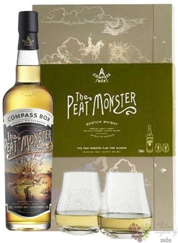 Compass Box  Peat Monster  glass set blended malt Scotch whisky  46% vol.  0.70 l