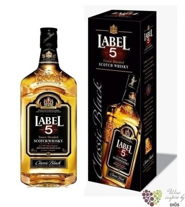 Label 5 „ Classic Black ” finest blended Scotch whisky 40% vol.  2.00 l