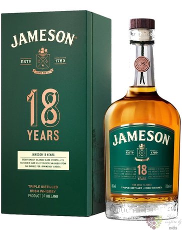 Jameson aged 18 years triple distilled Irish whiskey 46% vol.  0.70 l