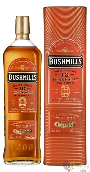 Bushmills  Sherry cask finish  aged 10 years single malt Irish whiskey 40% vol.  1.00 l