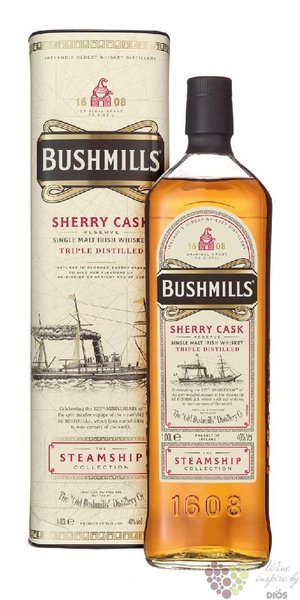 Bushmills Steamship I.  Sherry cask  single malt Irish whiskey 40%vol.  1.00 l
