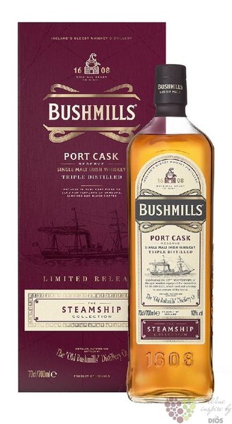 Bushmills Steamship II.  Port cask  single malt Irish whiskey 40%vol.  0.70 l