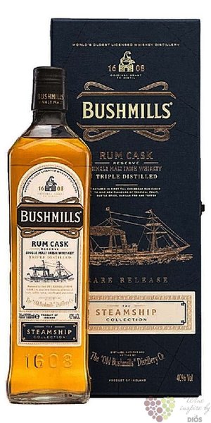 Bushmills Steamship IV.  Rum cask  single malt Irish whiskey 40% vol.  0.70 l