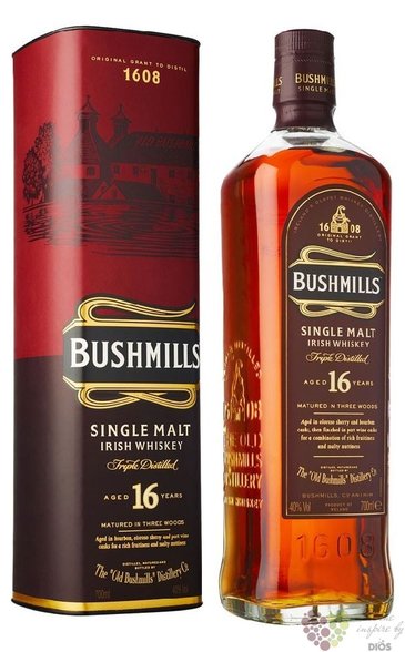 Bushmills  Three woods  aged 16 years single malt Irish whiskey 40% vol.  0.70 l