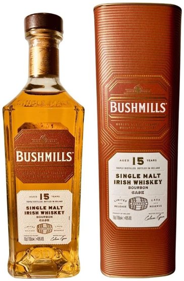 Bushmills aged 15 years single malt Irish whiskey  46% vol.  0.70 l