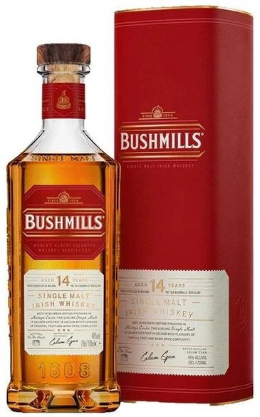 Bushmills aged 14 years single malt Irish whiskey  40% vol.  0.70 l