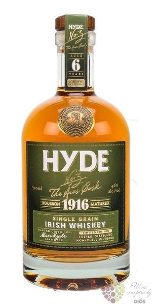 Hyde  no.3 ras cask 1916  aged 6 years single grain Irish whiskey 46% vol. 0.70 l