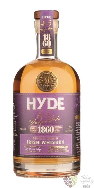 Hyde  no.5 Burgundy cask 1860  single grain Irish whiskey 46% vol. 0.70 l