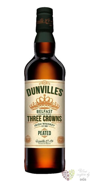 Dunvilles Belfast  Three crowns Peated  Irish whiskey 43.5% vol.  0.70 l
