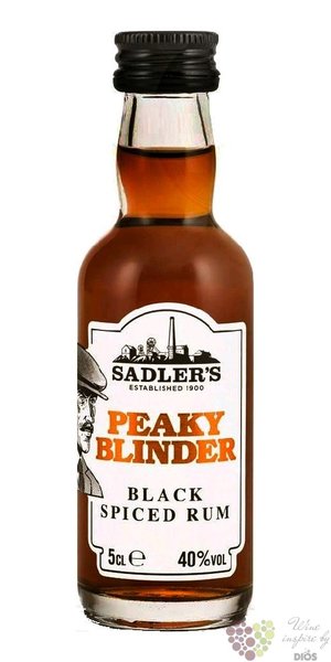 Peaky Blinder  Black Spiced  blended flavored rum by Sadlers 40% vol.  0.05 l