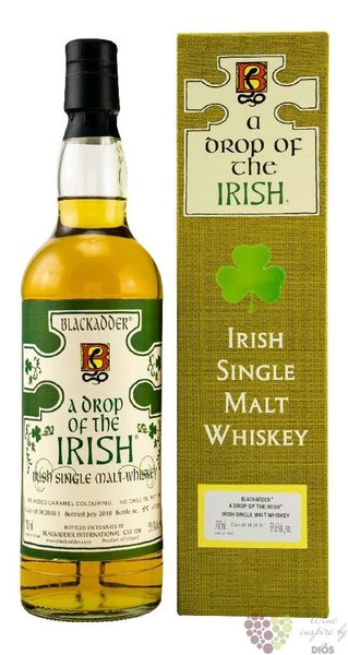 A drop of the Irish  Blackadder  Irish single malt whiskey 59.6% vol.  0.70 l