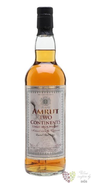 Amrut  Two continents 3rd edition  Indian single malt whisky 46% vol.  0.70 l