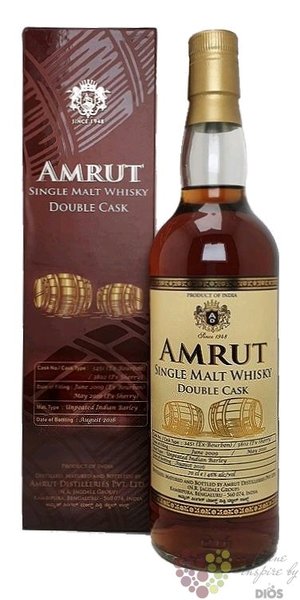 Amrut  Double Cask batch.2  Indian single malt whisky 46% vol.  0.70 l
