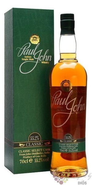 Paul John  Classic Select cask Cask strength  single malt Indian whisky 55.2% vol.    0.70 l