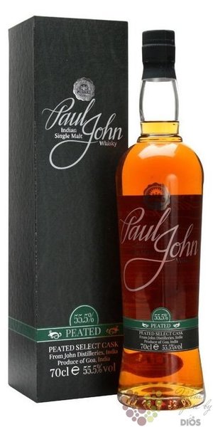 Paul John  Peated Select cask Cask strength  single malt Indian whisky 55.5% vol.  0.70 l