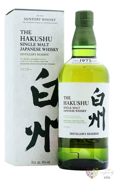 Suntory Hakushu  Distillers Reserve  single malt Japan whisky 43% vol.    0.70 l