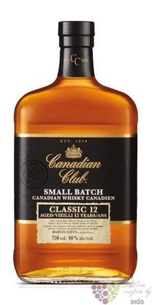 Canadian Club  Small batch classic  aged 12 years Canadian whisky 40% vol.   0.70 l