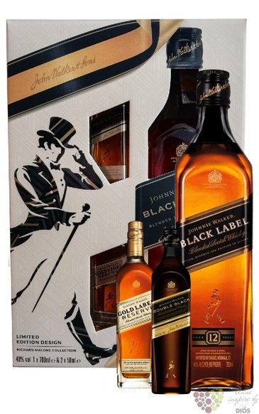 Johnnie Walker  Black label  12 years old mini set Scotch whisky 40% vol.  0.80 l
