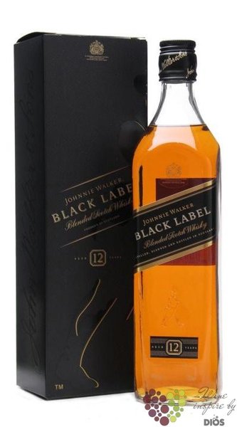 Johnnie Walker  Black label  12 years old premium blended Scotch whisky 40% vol.   0.50 l