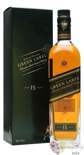 Johnnie Walker  Green label  aged 15 years blended malt Scotch whisky 43% vol.  0.70 l