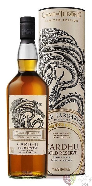 Cardhu Gold reserve  Game of Thrones House ltd. Targaryen  Speyside whisky 40% vol.  0.70 l