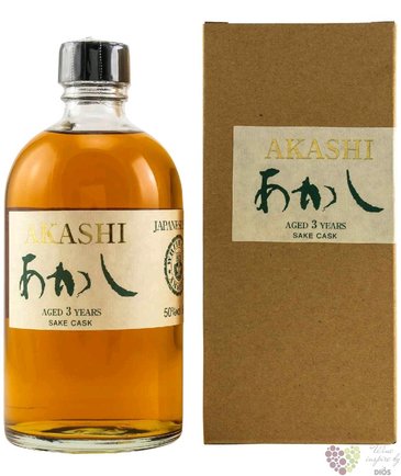 Akashi  Sake cask  single malt Japanese whisky by Eigashima White Oak 50% vol.  0.50 l