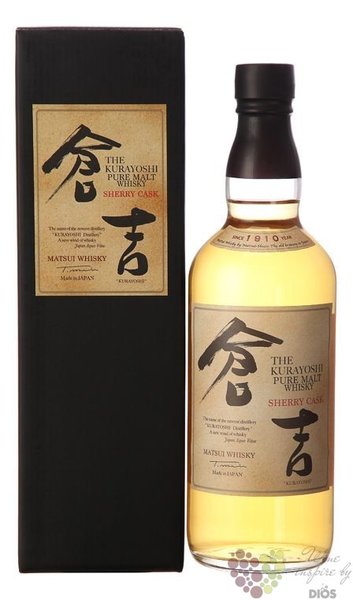 Kurayoshi  Sherry cask  pure malt Japanese whisky by Matsui Shuzou 43% vol.  0.70 l
