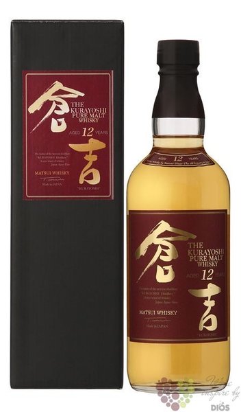 Kurayoshi 12 years pure malt Japanese whisky by Matsui Shuzou 43% vol.  0.70 l