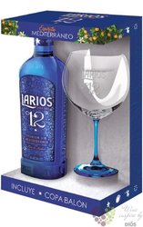 Larios „ 12 ” glass set premium botanicals Spanish gin 40% vol.  0.70 l