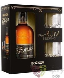 Božkov „ Republica Exclusive ” glass set mixed caribbean rum 38% vol.  0.50 l