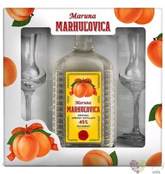 Merukovice  Maruna exclusive  2glass set Slovak apricot brandy Old Herold 45% vol.  0.70 l