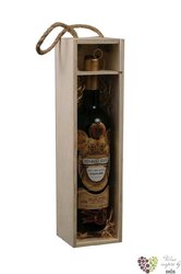Nature wood box with glass for 1 bottle