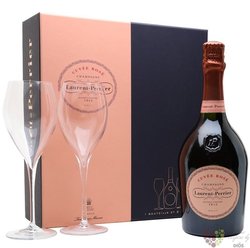 Laurent Perrier rosé glass set brut Champagne Aoc  0.75 l