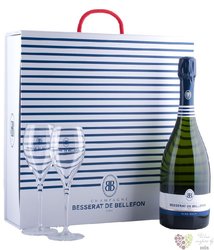 Besserat de Bellefon „ Bleu ” glass set brut Champagne Aoc  0.75 l