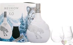 Meukow  XO Ice Panter  glass set Cognac Aoc 40% vol.  0.70 l