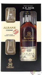 A.E. Dor „ Famille Reserve Albane ” glass set Cognac Grande Champagne 40% vol.  0.70 l