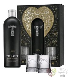Tatratea  Original   glass set Slovak herbal liqueur by Karloff 52% vol.  0.70l